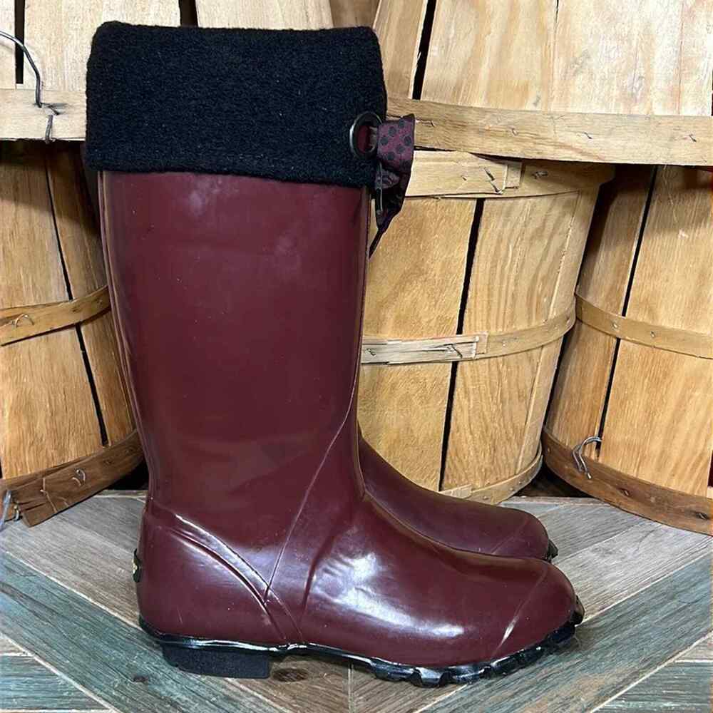 Bogs Alex Solids Burgundy Waterproof Lined Insulated Rain Boots Womens Size 8
